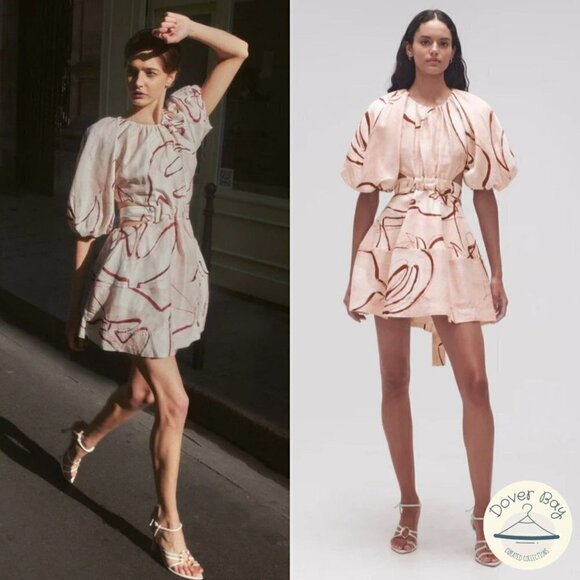 AJE Psychedelia Cut Out Mini Dress in Whimsical Dove 2 New Womens Cut out Party - Picture 11 of 16